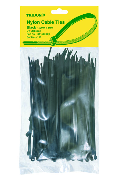 TRIDON CABLE TIE BLACK 100X3MM PK100 